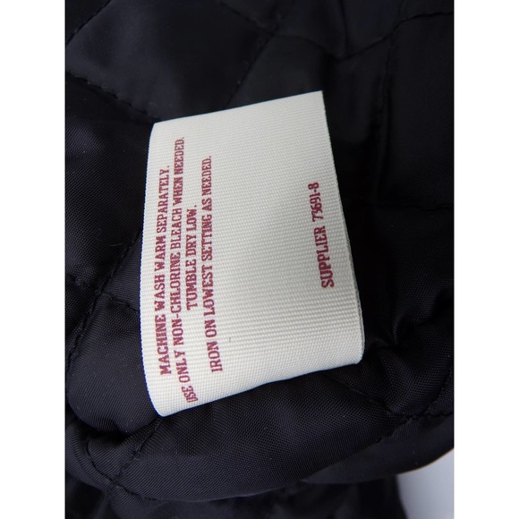 Arizona Jeans Co. Womens Black Jacket Faux Fur Hood Quilt Lining Rain Slick Med - Picture 11 of 11